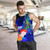 Vanuatu Custom Personalised Men Tank Top - Humpback Whale with Tropical Flowers (Blue) 5
