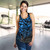 Guam Polynesian Racerback Tank (Women) - Blue Turtle Flowing 5