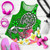 Polynesian Women Racerback Tank - Turtle Plumeria Green Color 1
