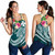 Wallis and Futuna Polynesian Women Racerback Tank - Summer Plumeria (Turquoise) 4