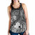 American Samoa Polynesian Custom Personalised Women Racerback Tank - Humpback Whale with Tropical Flowers (White) 2