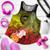 Polynesian Hawaii Custom Personalised Women Racerback Tank - Humpback Whale with Tropical Flowers (Yellow) 1