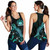 Samoa Polynesian Women Tank Top - Turtle With Blooming Hibiscus Turquoise 4