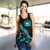 Samoa Polynesian Women Tank Top - Turtle With Blooming Hibiscus Turquoise 5