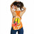 New Caledonia Polynesian Custom Personalised Women Racerback Tank - Orange Floral With Seal 5