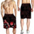 Nauru Polynesian Men Shorts - Turtle With Blooming Hibiscus Red 2