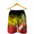 Fiji Men Shorts - Humpback Whale with Tropical Flowers (Yellow) 2