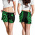Papua New Guinea Women Shorts - Green Tentacle Turtle 4