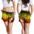 Tahiti Custom Personalised Women Shorts - Humpback Whale with Tropical Flowers (Yellow) 4