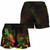 Palau Polynesian Women Shorts - Turtle With Blooming Hibiscus Reggae 3