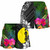 New Caledonia Women Shorts - Turtle Plumeria Banana Leaf 3