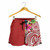 Polynesian American Samoa Women Shorts - Summer Plumeria (Red) 2