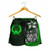 Pohnpei Micronesia Women Shorts Green - Turtle With Hook 2 Pohnpei Micronesia Women Shorts Green - Turtle With Hook 2