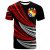 Tonga Custom Personalised T-Shirt - Wave Pattern Alternating Red Color 1