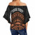 Nauru Custom Personalised Off Shoulder Wrap Waist Top - Tribal Pattern Hibiscus  2