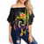 Marshall Islands Custom Personalised Off Shoulder Wrap Waist Top - Plumeria Flowers With Spiral Patterns Crest  1