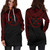 Gambier Islands Women Hoodie Dress - Gambier Islands Coat Of Arms Polynesian Red Black 2