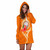 Marshall Islands Polynesian Custom Personalised Hoodie Dress - Orange Floral With Seal 4