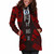 Northern Mariana Islands Hoodie Dress - Polynesian Tattoo Red 5