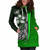 Kosrae Micronesian Women Hoodie Dress Green - Turtle With Hook 5