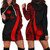 Marshall Islands Custom Personalised Hoodie Dress - Red Polynesian Tentacle Pattern 1
