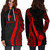 Marshall Islands Custom Personalised Hoodie Dress - Red Polynesian Tentacle Pattern 2