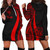 Niue Women Hoodie Dress - Red Polynesian Tentacle Tribal Pattern 1