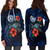 Northern Mariana Islands Polynesian Hoodie Dress - Blue Turtle Hibiscus 2