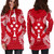 Kosrae Polynesian Hoodie Dress Map Red White 2