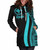 Hawaii Women Hoodie Dress - Turquoise Polynesian Tentacle Tribal Pattern 5