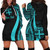 Fiji Custom Personalised Hoodie Dress - Turquoise Polynesian Tentacle Pattern 1