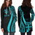 Fiji Custom Personalised Hoodie Dress - Turquoise Polynesian Tentacle Pattern 2