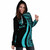 Fiji Custom Personalised Hoodie Dress - Turquoise Polynesian Tentacle Pattern 4