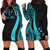 Kosrae Custom Personalised Hoodie Dress - Turquoise Polynesian Tentacle Pattern 1