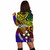 Kosrae Custom Personalised Hoodie Dress - Rainbow Polynesian Pattern 3