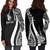 New Caledonia Custom Personalised Hoodie Dress - White Polynesian Tentacle Pattern 2