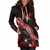 Tonga Polynesian Hoodie Dress - Turtle With Blooming Hibiscus Red 5
