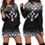 Kosrae Women Hoodie Dress - Black Fog Style 1