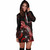 Cook Islands Polynesian Hoodie Dress - Turtle With Blooming Hibiscus Red 3