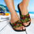 American Samoa  Slide Sandals - Turtle Hibiscus Pattern Reggae 2