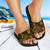 Tuvalu Sandals - Turtle Hibiscus Pattern Gold 2