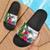 Wallis And Futuna Custom Personalised Slide Sandals White - Turtle Plumeria Banana Leaf 1