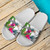 Wallis And Futuna Custom Personalised Slide Sandals White - Turtle Plumeria Banana Leaf 6