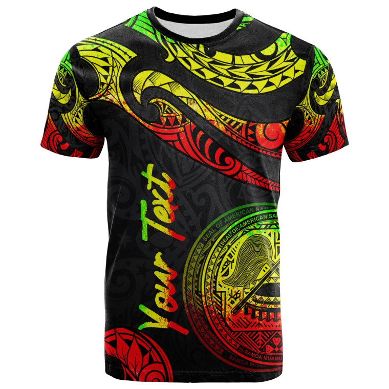 American Samoa Custom Personalised T-Shirt - Poly Tattoo Reggae Version 1