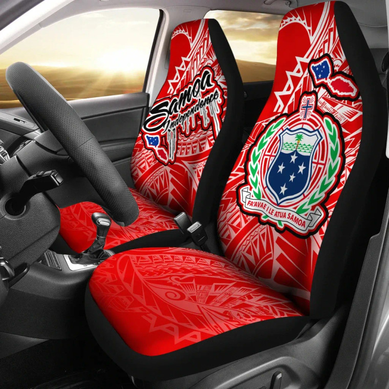 Samoa Polynesian Car Seat Covers - Independence Day Red Version