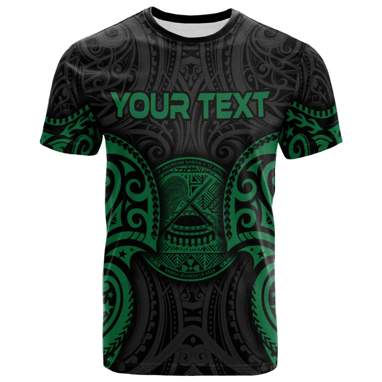 American Samoa Polynesian Custom Personalised T-Shirt - American Samoa Spirit Green 1