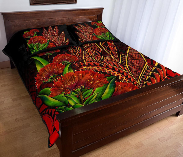 Polynesian Hawaii Quilt Bed Set - Ohia Lehua