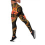 Cook Islands Polynesian Women Legging - Gold Plumeria 3