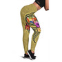 Tonga Polynesian Legging - Floral With Seal Gold 2