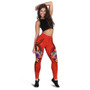 Vanuatu Polynesian Legging - Floral With Seal Red 2